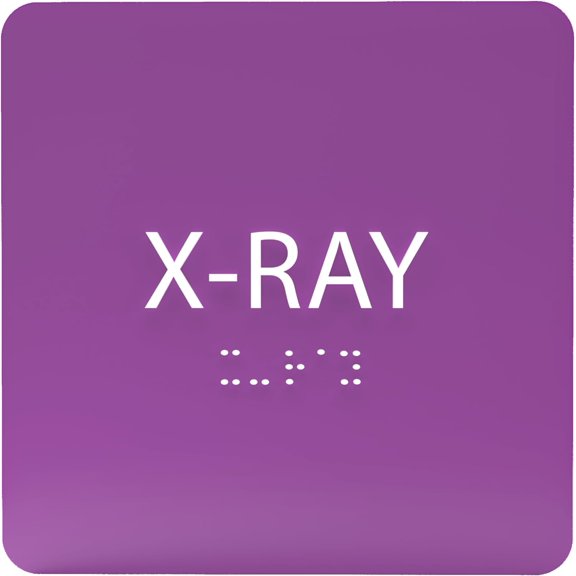 ADA CENTRAL SIGNS - 6" X6" Xray Sign - ADA Compliant Tactile Graphics Grade 2 Braille Text Acrylic Wall Signs - Medical Procedure Door Sign for Hospitals, Medical Spaces and Clinics