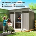 thumbnail image 4 of Outsunny 7' x 4' Metal Outdoor Storage Shed w/ Sliding Doors Light Grey, 4 of 10