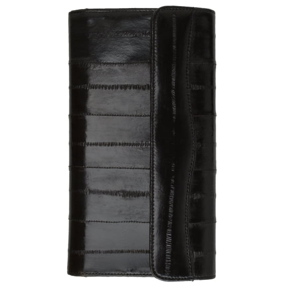 Womens Eel Skin Leather Deluxe Checkbook Wallet E 2575