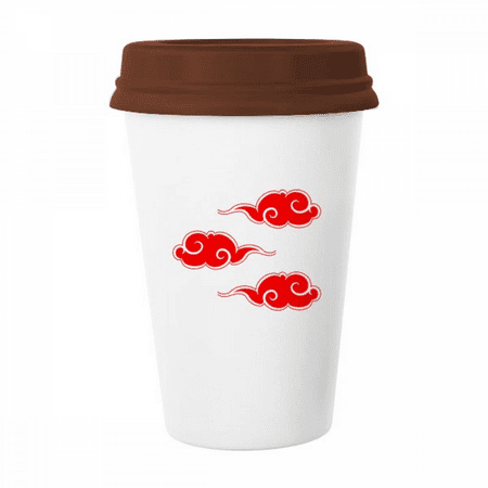 

Clouds Auspicious Happy Chinese Tradition Mug Coffee Drinking Glass Pottery Cerac Cup Lid