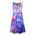 thumbnail image 4 of CCRFTGI 4th of July Dresses for Children Girls 10-12 Cute Tie Dye Mini Dress Party Patriotic Sleeveless V Neck Girls Dresses Summer Stylish Dress for Girls Sky Blue 11-12 Years, 4 of 5