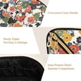 thumbnail image 5 of FORMRS Makeup Bag Travel Cosmetic Organizer for Women Fold Flat Zipper Pouch with Handle, Black Flowers Pattern, 5 of 8