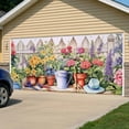 thumbnail image 5 of Colorful Spring Floral Garage Door Cover Banner 7 x 16 FT, Summer Flowers Botanical Garage Door Curtains Backdrop with Grommets for Indoor Outdoor Wall Party Porch Yard Decorations Background, 5 of 9