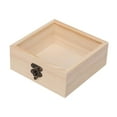 thumbnail image 3 of HOMYL Wooden Box Jewelry Display Case DIY with Hinged Glass Lid Wedding Gift Boxes 12cmx12cmx5cm, 3 of 8