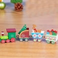thumbnail image 4 of El tren de la Navidad pintó los juguetes de madera del regalo del niño de la decoración de la Navidad, ornamento de la sobremesa de Navidad, 4 of 5