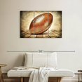 thumbnail image 2 of Elephant Stock Vintage Football Wall Art - Horizontal Multi Panel Canvas - Living Room Wall Decor - Sports Multi Panel - Beige And Orange Decor - 38" x 24", 2 of 4
