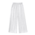 thumbnail image 3 of Girls Wide Leg Pants Elastic Waist Loose Fit Flowy Trousers Casual Lounge Summer Lightweight Relaxed Dance Sweatpants Flattering Playwear with Pockets, 3 of 6
