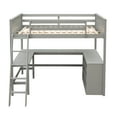 thumbnail image 5 of imerelez Full size Loft Bed with Shelves and Desk, Wooden Loft Bed with Desk - Gray, 5 of 9