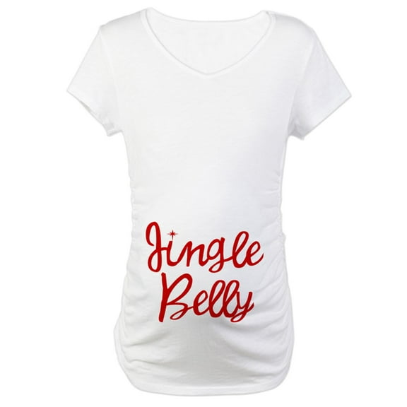 CafePress - Jingle Belly Maternity T Shirt - Cotton Maternity T-shirt, Cute & Funny Pregnancy Tee