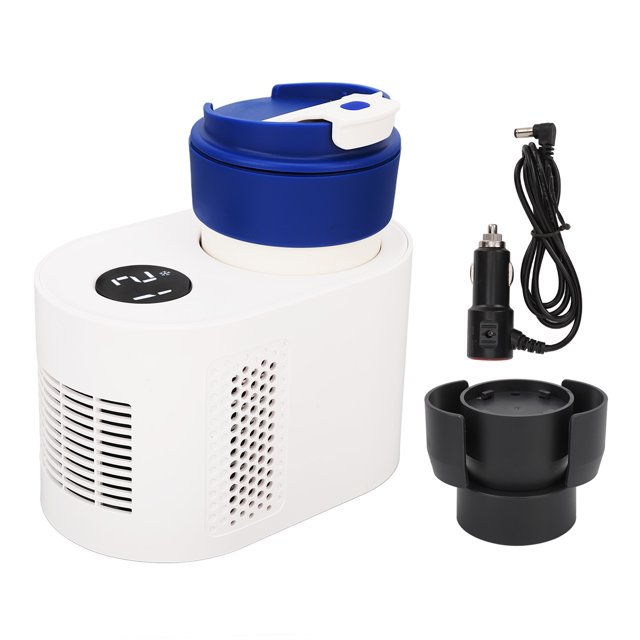 Enfriador de tazas para coche, multifunción, aislamiento térmico y frío, 2 en 1, enfriador eléctrico inteligente, enchufe para coche, 12 V, blanco