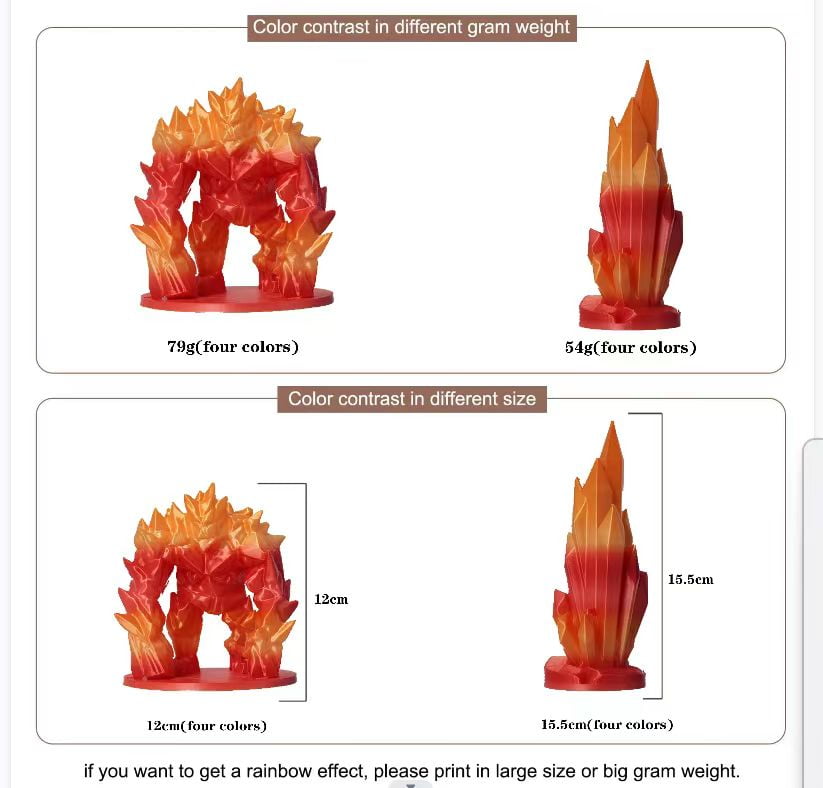 Ataraxia Art Fire Red Silk PLA Filament,3D Printer Silk Gold Yellow Red Shiny Filament 1.75mm,1Kg/2.2lb, Extra Filament Storage Bag