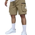 thumbnail image 3 of Homeyce Men's Cargo Shorts Elastic Waistband Drawstring Shorts Pants Military Outdoor Breathable Hiking Fishing Big and Tall Cargo Shorts with Multi-Pocket Quick Dry Bermuda Shorts,Yellow 2XL, 3 of 5