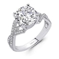 thumbnail image 3 of Lafonn Classic Sterling Silver Platinum Plated Lassire Simulated Diamond Ring (4.35 CTTW), 3 of 5