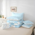 thumbnail image 6 of Homewish Kawaii Flower Floral 7-Piece Twin Bedding Sets,Classic Minimalist Plaid Bedding Comforter Set,Blue Geometric Buffalo Sheet Sets For Girls Teens,Breathable Home Decor Reversible, 6 of 8