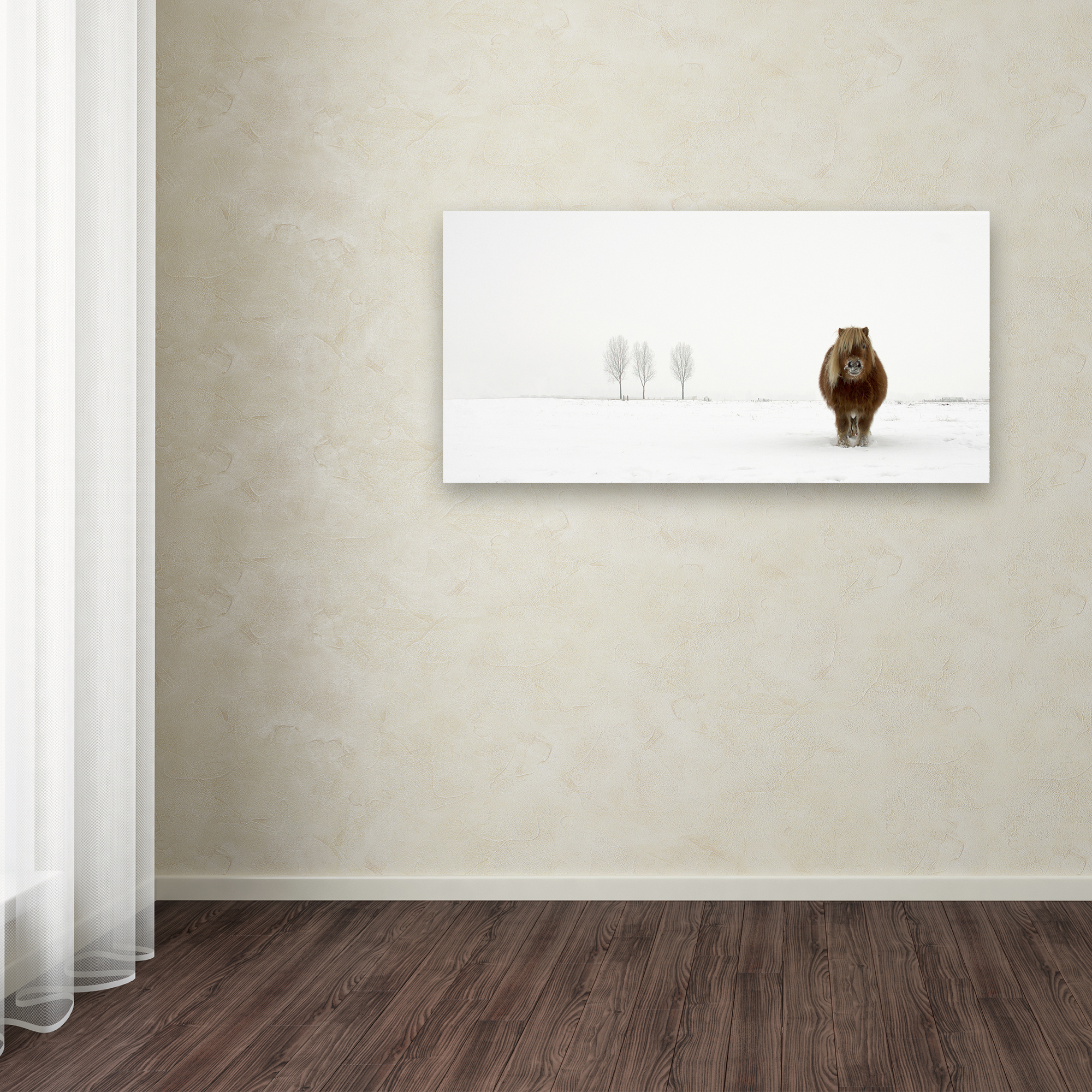 Trademark Fine Art 'The Cold Pony' Canvas Art by Gert van den