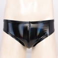thumbnail image 4 of Calzoncillos de charol Wetlook para hombre, pantalones cortos ajustados para hombre, traje de baño de verano, traje de playa, calzoncillos de látex con cintura elástica, 4 of 5