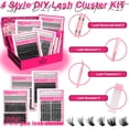 thumbnail image 2 of Kit de racimos de pestañas MilyBest Lash, 808 unidades, rizo en D con pegamento, 2 of 9