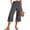 Gray -BJ10, variant on Women's Capri Pants Side Split Linen Summer Beach Casual Drawstring Wide Leg Lounge Palazzo Pant High Waist Trouser with Pockets Wine 2XL