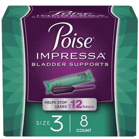 Poise Impressa Women's Incontinence Bladder Supports, Size 3, 8 Count