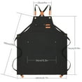 thumbnail image 3 of HonorHut Canvas Aprons Adjustable Cross Strap Aprons with 3 Pockets Waterproof Oil Resistant Pinafore Comfortable Tool Pinny for Baking Cooking Gardening Work Black, 3 of 7