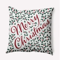 26" x 26" Simply Daisy Merry Christmas with Holly Polyester Accent Pillow, Christmas Green Qty 1