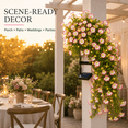 thumbnail image 6 of Artificial Hanging Flowers for Outdoors, Solar LED Fake Hanging Plants, No Fade Morning Glory Faux Flowers for Porch, Railings, Patio and Garden Decor, 6 of 13