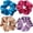 Pruple+Coffee, variant on Big Satin Scrunchies for Women, 5.2 Inches Large Scrunchie, Silk Elastic Ponytail Holders for Girls, Hair Ties for Thick/Curly Hair, Soft Scrunchy No Crease No Pilling, 4 Pack