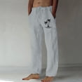 thumbnail image 1 of Pantalones largos para hombre, moda, estampados, casuales, cintura elástica con bolsillo, pantalones deportivos, pantalones de poliéster para hombre., 1 of 4