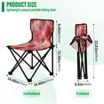 thumbnail image 3 of 600D Oxford Camping Chair Portable Foldable Chair Supports 220 lbs for Picnic, Fishing, Backpacking Red Watercolor Flowers, 3 of 8