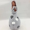 thumbnail image 4 of Muyoka Portavelas de resina creativa, portavelas de estatua de abrazo de madre e hija, regalo conmemorativo, 4 of 6