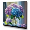 thumbnail image 2 of Designart "Blue Purple Hydrangea Graceful euphony II" Floral Canvas Wall Art, 2 of 5