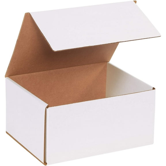 BOX USA BM1085 Corrugated Mailers, 10" x 8" x 5", White Pack of 50