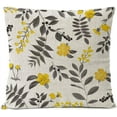 thumbnail image 5 of Gray Yellow Floral Pillow Covers 16x16 Set of 4 Grey Leaf Flowers Linen Cushion Cover Home Decorative Yellow Pillow Cases Office Couch Sofa Decor Pillows, 5 of 6