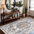 thumbnail image 2 of 4x6 Living Room Area Rugs: Washable Boho Bedside Rugs Non-slip Low Pile Small Carpet For Kitchen Bedroom Non-shedding Floor Mat Office Dining Room(4x6 Brick), 2 of 7