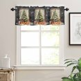 Black Christmas Tree Curtain Valances for Windows Treatment Tier
