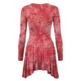 thumbnail image 3 of MBJ WT1151 Womens Tie-Dye Long Sleeve Curved Empire Line Draped Tunic Top XL CORAL, 3 of 3