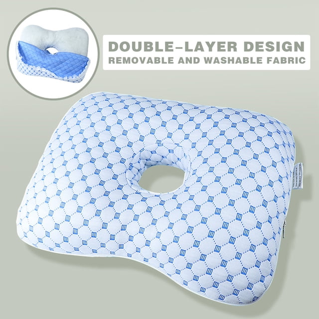 Fundas de almohada, fundas de almohada, fundas de cojín decorativo, almohada con orificio para las orejas, protector de oídos para ancianos, almohada para pacientes con orificio para adultos, almohada