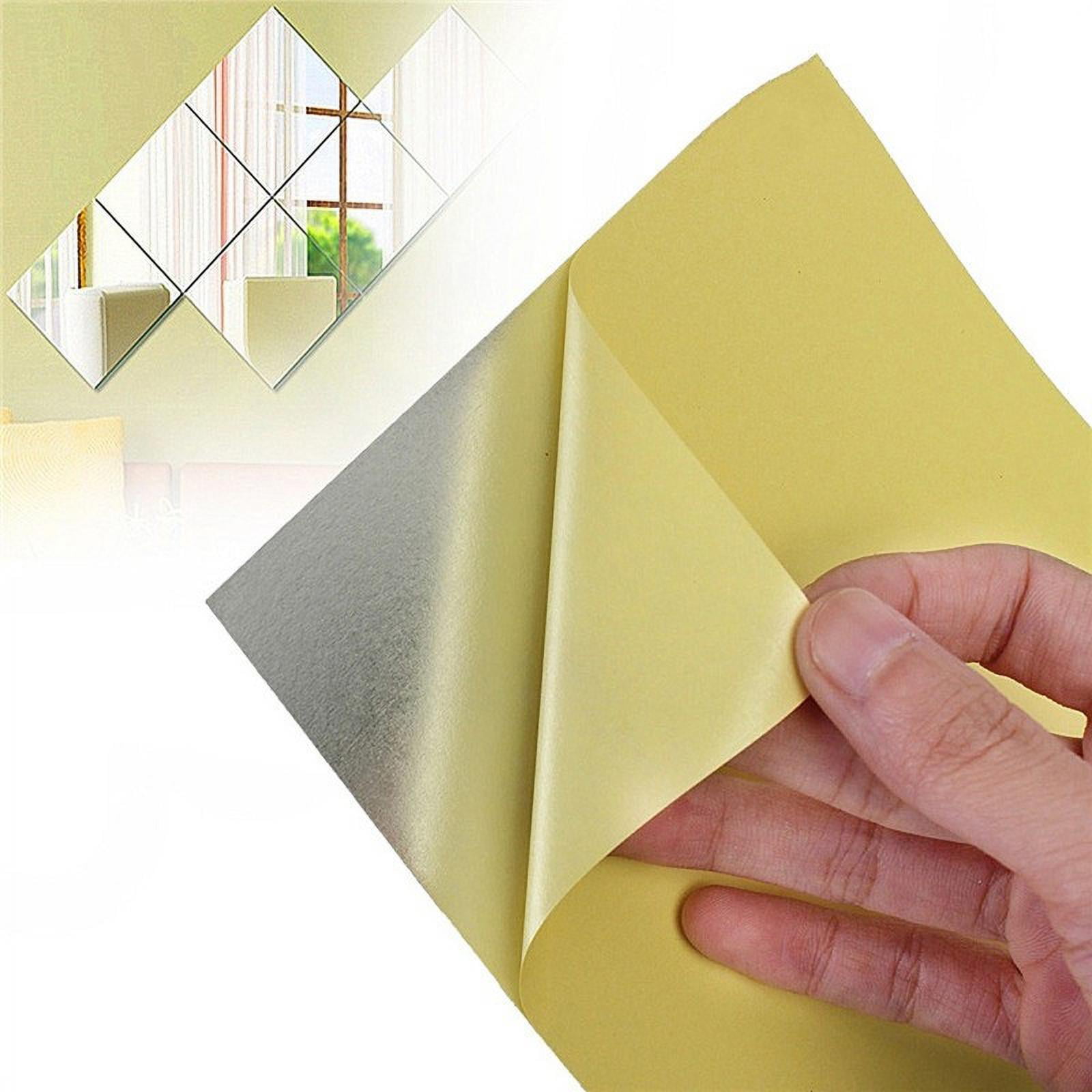 12pcs Flexible Mirror Sheets Self Adhesive, EEEkit Non-Glass Tiles Stickers  DIY Mirror for Home Wall Decor (6x6in, 9x6in)