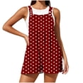 thumbnail image 3 of akafmk Overalls for Women Bib Polka Dots Sleeveless Adjustable Straps Casual Romper with Pockets Cute Daily Summer Outfit, Size XL, 3 of 7