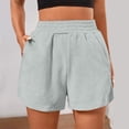 thumbnail image 3 of AILIYIL Running Shorts For Women Casual Elastic High Waisted Athletic Shorts Baggy Fleece Shorts With Pockets (Gray,M), 3 of 7