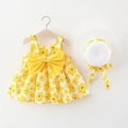 thumbnail image 2 of Ruyang Flower Girls Smocked Dress with Bow Floral Print Sleeveless Square Neck Pleated Dresses Ruffles Cute Birthday Dress, 2 of 4