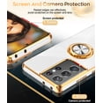 thumbnail image 4 of LeYi For Samsung Galaxy S21 Ultra 5G Phone Case: With 360° Rotatable Ring Mount Magnetic Stand, Rose Gold Plated Edge Protection Samsung S24 Ultra 5G Phone,White, 4 of 7