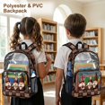 thumbnail image 4 of SEANATIVE Transparent Backpack for Boys Girls Kids Large Capacity Clear School Bookbag PVC See Through Daypack for Stadium Sport Travel Security, Coffee Gnome Brown, 4 of 7