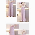 thumbnail image 6 of NIEWTR Girls Casual Cargo Pants with Elastic Waist and Functional Pockets Loose Fit Wide Leg Trousers Y2K Inspired Spring Style（A01-Purple,7-9 Years), 6 of 6