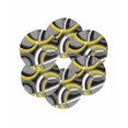 thumbnail image 7 of 15 Inch Round Placemats Set of 6, Yellow Geometric Non Slip Heat Insulation PP Table Mats, Gray Black Retro Abstract Stripes Lines Washable Place Mats for Kitchen Dining Party Table Decor, 7 of 7