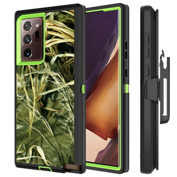 For Samsung Galaxy Note20 Ultra 5G Heavy Duty Shockproof Armor Hybrid Case Cover With Clip Camouflage/Green