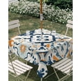 thumbnail image 3 of Square Outdoor Tablecloth with Umbrella Hole Ethnic Plaid Outside Table Cloth Waterproof Patio Table Cover Modern Rustic Abstract Geometric Art Zipper Tablecloths for Picnic Party Camping 60x60 Inch, 3 of 8