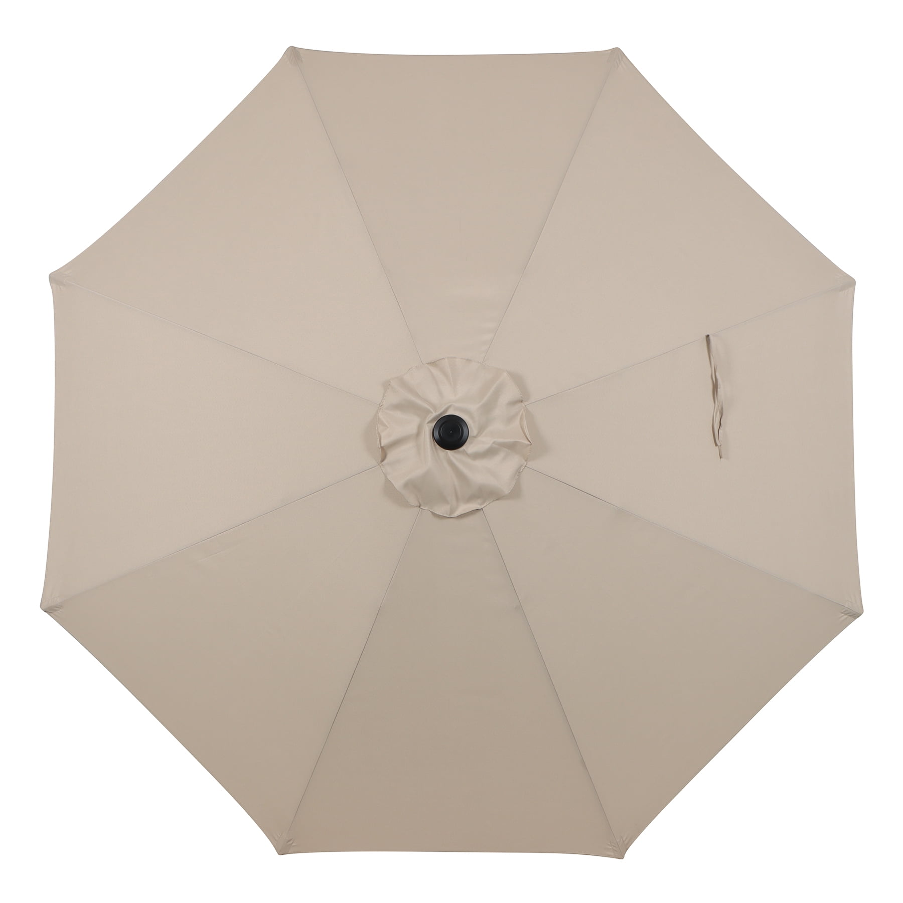Mainstays Outdoor 9' Tan Round Market Patio Umbrella, Crank Lift, 3-Angle Tilt