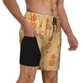 thumbnail image 2 of Kdxio Pineapples Print Men'S Swim Trunks With Compression Liner 7 Inch Inseam Quick Dry Swim Shorts, 2 of 7