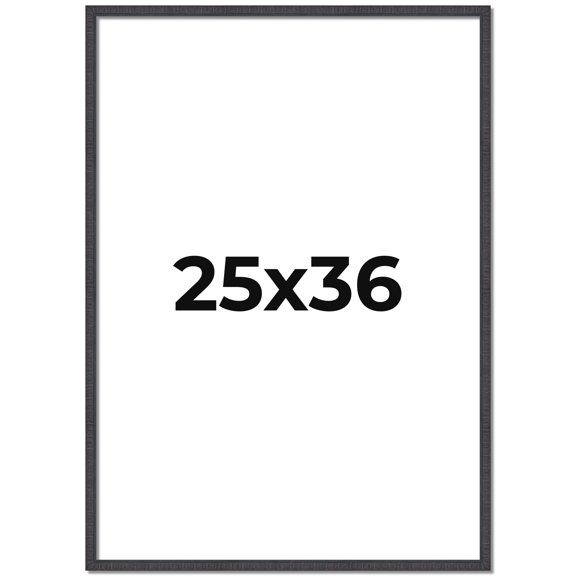 25x36 Rustic Brown Real Wood Picture Frame Width 0.75 inches | Interior Frame Depth 0.5 inches |